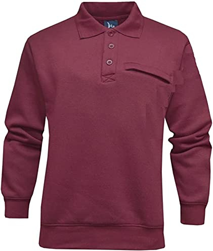 Tom Hagan MEN'S POLO SWETSHIRT 3 BUTTON PLACKET WITH COLLAR AND ZIP POCKET ELASTICATED CUFFS AND WAISTBAND