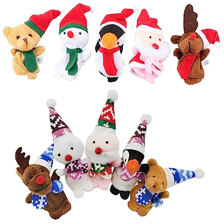 Toyvian 10St Weihnachts Finger Puppen Goodie-Bag-Füller Goodie-Bags-Füller Weihnachtsdekoration Kleinkind Weihnachten fingerpuppen pädagogische Fingerpuppen Weihnachtsfingerpuppen Masse
