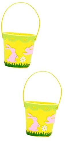 ABOOFAN 2stücke Easter Handheld Storage Basket -gewebtem Material Cartoon-design Tragbar Für Ostereier Und Obst Dekorativ Für Wohnzimmer Schlafzimmer Und Büro Leicht Und Robust