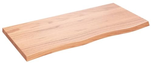 vidaXL Tischplatte Hellbraun 100x50x(2-4) cm Massivholz Eiche Behandelt
