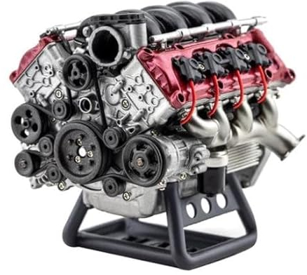 Technik Bausatz V8-Motor, Metall Verbrennungsmotoren Auto Motor für AX90104, SCX10, Capra, VS4-10 Pro/Ultra RC Auto - KIT Version, 6,4 x 6,0 x 5,5 cm