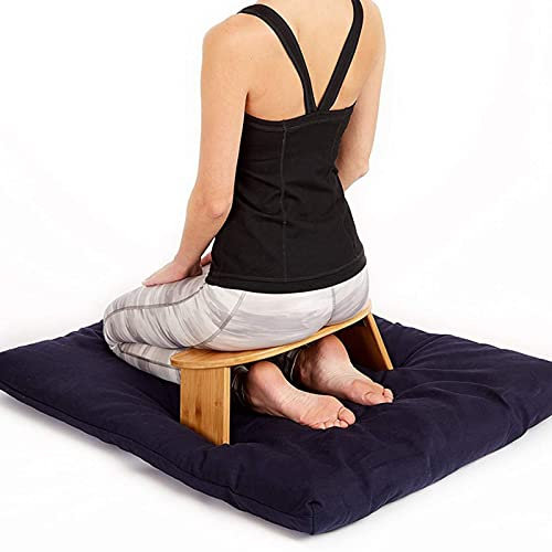 Meditationsbank, Bambus, Faltbarer und ergonomischer Meditationshocker, bequem zum Knien oder Sitzen, 20 x 7,5 x 7,3 Zoll