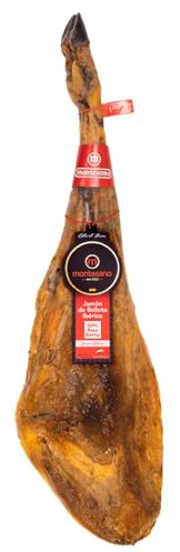 Ibéricos Montesano | Jamón de Bellota Ibérico 50% Raza Ibérica | Curación 4-5 Años | Criado en Libertad y Alimentado con Bellotas | Sabor Intenso y Auténtico | Producto Premium | Brida Roja | 8-8.5kg