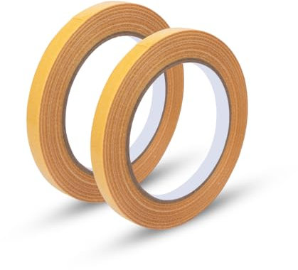 Innfeeltech 2 Rollen 10mm*20M Doppelseitiges Teppichklebeband Hochleistungs-Breitmontageband, Stickt Fabric Tape für Wand Boden Teppich