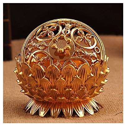 Weihrauchbrenner Buddha-Kerzenhalter, Lotus-Form-Weihrauch-Brenner Zink-Kupfer-Legierung Messing Mini Sandelholz-Censer-Dekor Buddha-Inhaber, buddhistisches Dekor, Dekoration Rückfluss-Räucherstäbchen