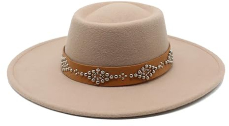 Pegsmio Fedora-Hüte für Damen, 9,5 cm breite Krempe, Filzhut, Panama, Kirche, Herren, Jazz-Hut