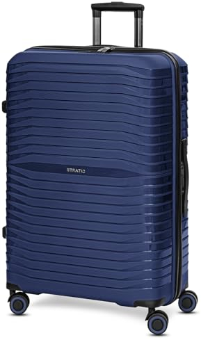 Stratic Shine Koffer & Trolley Groß | Hergestellt aus Bruch- & Kratzfestem Polypropylen mit 4 Rollen, arretierbarer Griff, Kreuzpackgurt und TSA-Schloss | 50 cm x 29 cm x 76 cm - 90L