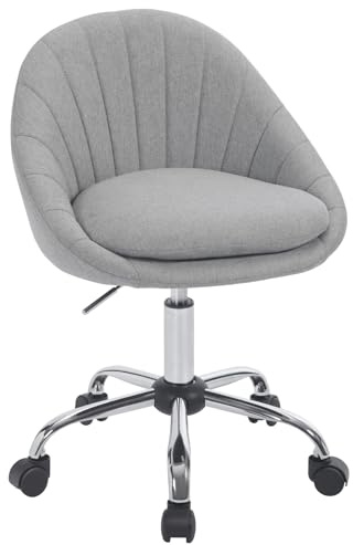 WOLTU BS168gr Kontorsstol, ergonomisk svängbar stol, höjdjusterbar svängbar stol med hjul för hem, kontor, kontor, sovrum, studio