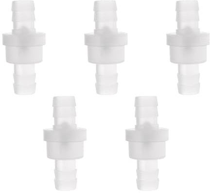 eMagTech Rückschlagventil aus PP, Rückschlagventil für Wasser, Heizöl, Luft, Gas, pneumatische Systeme, 10 mm, 43,24 x 20,2 mm, 5 Stück