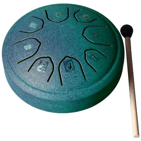 Carbon Drum 8 Tone C Key Tongue Drum, Steel Tongue Hand Pan mit Einzigartigem Ton für Erwachsene Kinder Anfänger (GREEN)