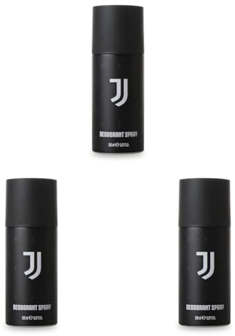 JUVENTUS | Deodorante Spray Uomo, Deodorante Juventus con Note Orientali ed Acquatiche, Odori dei Campi da Calcio, Made in Italy, Made in Italy, 150 ml (Confezione da 3)