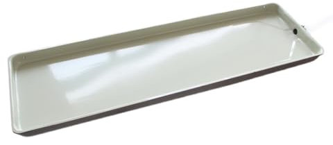 Bac d'égouttement en métal galvanisé pour climatiseur avec trou de drainage et tuyau d'arrosage robuste (123 x 26 x 3 cm)