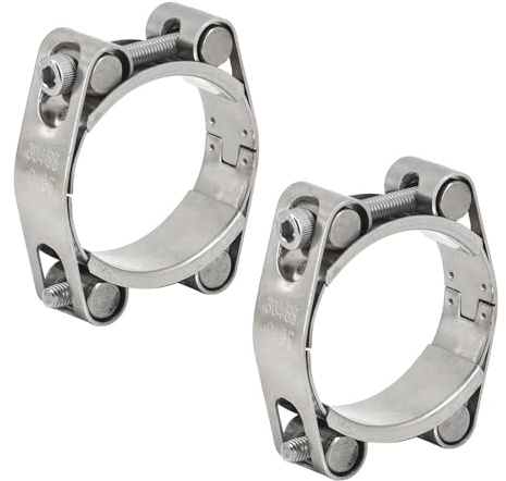 45-55mm T-Bolt Hose Clamp 304 Stainless Steel Pipe Clamp Heavy Duty Tube Clamps Band Width 20mm (2Pieces)