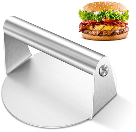 yotutun Smash Burger de Acero Inoxidable, 5,5 Pulgadas Prensa para Hamburguesas Redonda Aplastador de Hamburguesas Accesorio de Barbacoa para Hacer Hamburguesas, Bistec, Parrilla