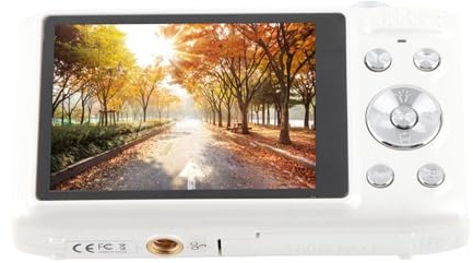Petit Appareil Photo pour Adolescents, Exposition Automatique, écran IPS 2,88, 58 MP, Appareil Photo Numérique 4K pour Les Voyages (White)