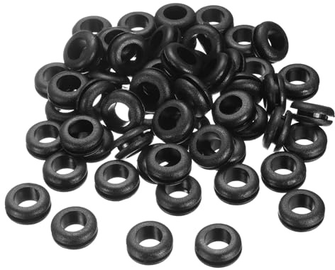 sourcing map 30Pcs Rubber Grommets 1/2 ID, 9/16 Drill Hole, Firewall Grommet Automotive Rubber Hole Eyelet Ring Gasket for Wire Cable Hose Protection, Metal Electric Box, (12x15mm, Black)