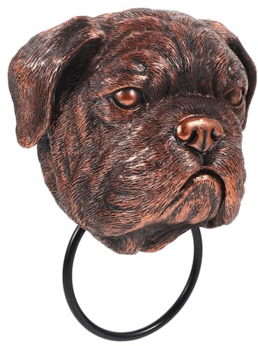 HOMOCONO Door Knocker Made of Strong Synthetic Resin Dog Head Antique Unique Easy to Install Decorative Front Door Handle Suitable for Home Entrance and Indoor Wall Decoration
