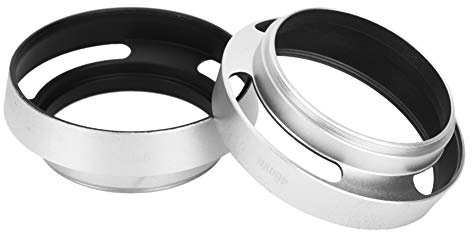Rankomu 2Pcs Aluminiumlegierung Hollow Out Gegenlichtblende 46mm für Leica Kamera, Metall Gegenlichtblende für Fotografie, Silber-Finish, Kompatibel mit 46mm Objektiv