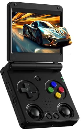 RG34XXSP Console di gioco a conchiglia retrò portatile RG34XX SP Flip 3,4 pollici IPS Linux 64-bit Console di gioco 720 x 480 schermo 3300 mAh batteria ricaricabile lettore per videogiochi (nero 64 GB