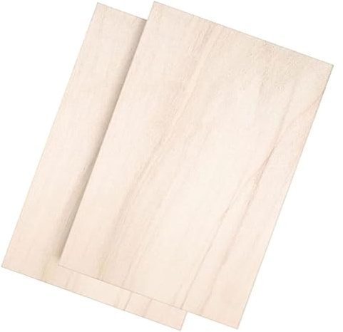 Lindträskivor for hantverk, Plywoodskivor med slät yta for lasergravering och skärning, Arkitektoniska modeller, 2-pack(0.6x27x38cm)