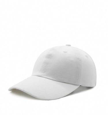 Stymora Basecap Damen Herren, Verstellbare Baumwolle Kappe Erwachsene, Unisex Baseballkappe Plain Cap for Sommer Outdoor Sports Weiß