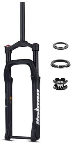 Fourche de vélo Fat Bike 26 pouces, frein à disque 1-1/8, fourche droite à suspension pneumatique pour BMX, QR 135 mm pour pneus 4.0, fourche avant pour VTT électrique, débattement 115 mm, compatibl