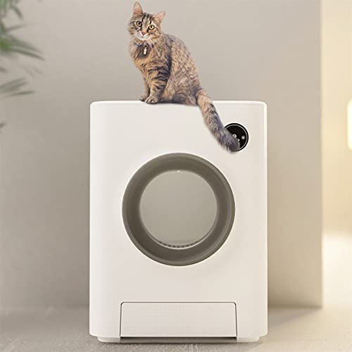 Toilette intelligente per gatti chiusa con controllo app, autopulente, rimozione degli odori, monitoraggio della salute per famiglie multi-gatto
