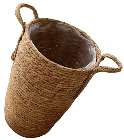 AKOOSY Panier Tressé en Paille Nordique pour Plantes D'intérieur, Grand Pot Décoratif Élégant, Résistant la Déformation et Gain de Place pour Salon ou Bureau