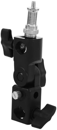 Flashlight Bracket Umbrella Reflector Stand Adapter for Light Stand | Black Abs Metal, Portable Quick Setup, Compact Build, Versatile Compatibility for Studio and Events