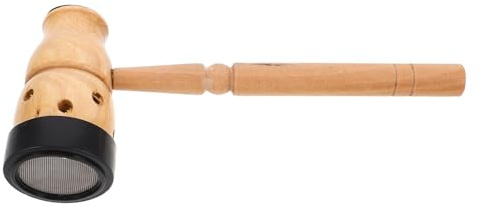 Bruciatore Portatile per Moxibustione a Zucca in Legno e Metallo | Uso Domestico, Forma Ergonomica a Foro Singolo, Beige, per Applicazione su Tutto Corpo