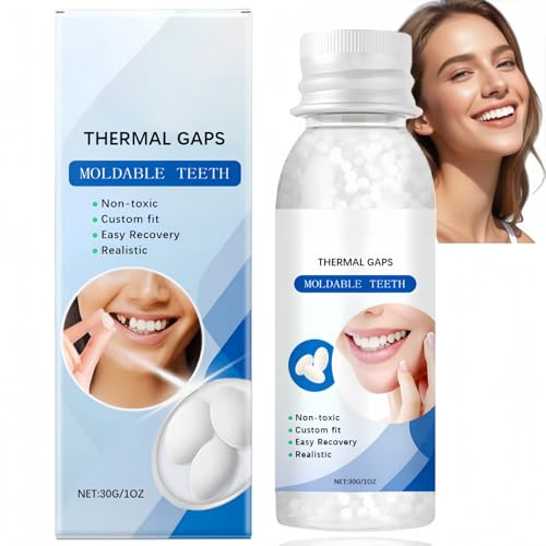 Temporary Den/tal Repair Kit with Moldable False Teeth & Den/ture Adh/esive Glu/e,Tooth Filling Beads for Missing Teeth,Broken Fillings,Chipped Tooth Repair,Emergency Den/tal Wax for Loose Crowns