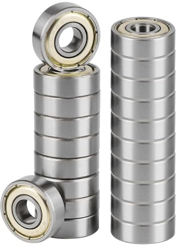 Louis Poems 608ZZ Bearings (20 Pack) — Double Metal Shielded Miniature Deep Groove Ball Bearings — High Speed Pre-Lubricated 8x22x7mm Chrome Steel for Skateboards, 3D Printers & Scooters