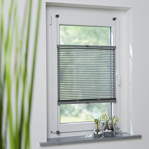 Liedeco Klemmfix-Jalousie, Aluminiumjalousie | Montage ohne Bohren | B 60 cm x H 130 cm | Silber