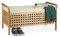 Relaxdays 10020149 Banco con almacenaje de Madera de Nogal, Forro de Lino, 46,5 x 92,6 x 49 cm, Color Natural