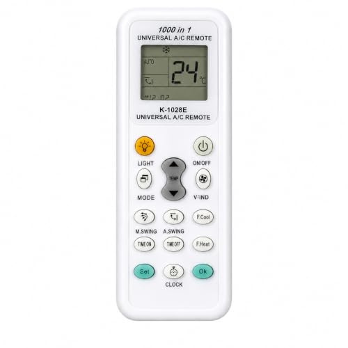 CABLEPELADO Mando Universal para Aire Acondicionado, Mando Distancia Aire Acondicionado, K-1028E, 1000 en 1 A/C Control Remoto LCD Digital, Compatible con Fujitsu, LG, Samsung, Mitsubishi