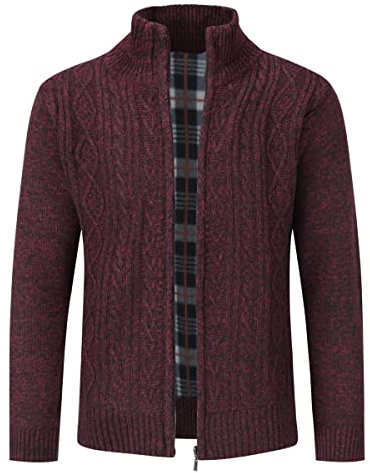 Män stickad jacka höst vinter festival varm mode enfärgad pullover dragkedja