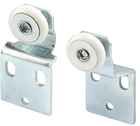 Prime-Line N 7533 Sliding Closet Door Roller Kit, 3/4 in. Wheel Diameter, Convex (Round) Edge Plastic, Stamped Steel Construction, Includes 3/8 in. and 1/2 in. Offset Pairs, Pack of 4, Zinc
