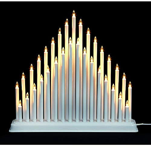 Nordic Style 36cm Wide Arch 33 Warm White LED Bulbs Low Voltage Candle Bridge - Mains Operated LED Lights Candlebridge with 2m Lead Wire