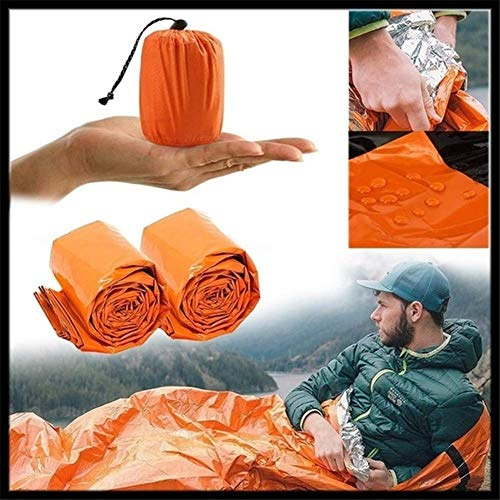 AUTFIT Orange Outdoor Biwaksack överlevnadsfilt, nödsituation Biwak-väska, överlevnadssovsäck, köldskydd, räddningstäcke väderbeständig | Camping Outdoor Vandring