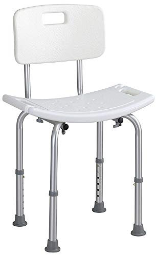Bakaji Sgabello Bagno in Alluminio Altezza Regolabile Sedile Doccia Sedia Vasca Ausilio per Anziani, Piedini in gomma Antiscivolo (Sedia)