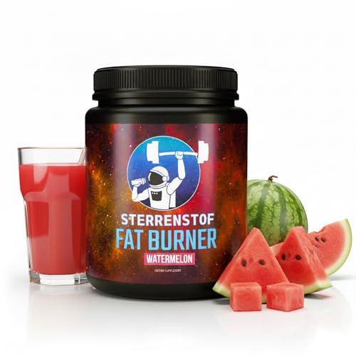 Sterrenstof Fat Burner Wassermelone – Fettverbrenner & Appetitzügler für schnelles Abnehmen, Stoffwechsel, Fatburner mit L-Carnitin, L-Tyrosin, Grüntee-Extrakt, Koffein, 300 g, 50 Portionen