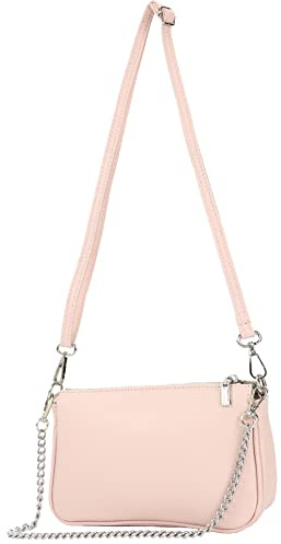 modamoda de - T237 - Umhängetasche Klein Small aus ital. Leder, Farbe:Puderrosa
