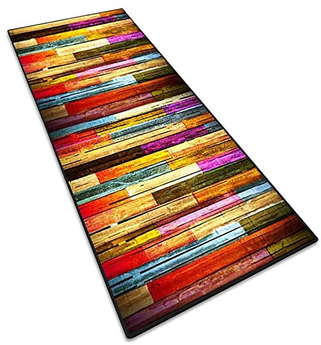 RYNS Teppich Carpet Teppichläufer 40x400cm Kurzflor geometrische rutschfeste Handwebteppich Läufer Fleckerl Teppich Anpassbar Teppichläufer Meterware für Wohnzimmer, küchenteppich, G