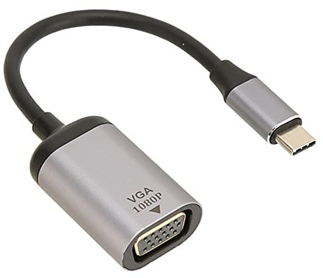 Adaptador USB C a VGA de Aluminio, Compatible con Una Resolución de hasta 1920 X 1200 60 Hz, Revestimiento de Cable TPE Que Protege contra Interferencias con Dispositivos Inalámbricos,Plug and Play