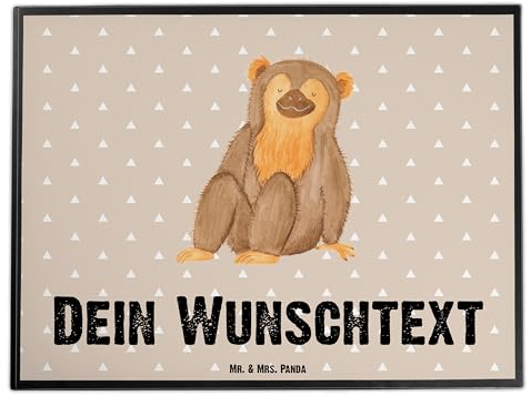 Mr. & Mrs. Panda Personalisierte Schreibtischunterlage Affe - Geschenke, Namensaufdruck, Motivation, Respekt, Schreibtischauflage, Affen, Selbstliebe, mit Namen, Schreibtisch Matte, Liebe, Afrika