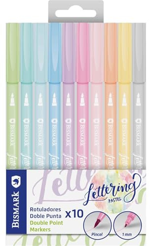 Bismark Marcadores De Doble Punta En Colores Pastel, Caja 10 Unidades