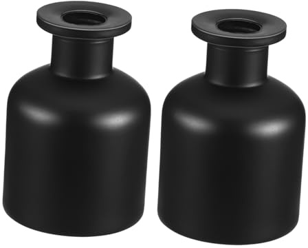 HOMSFOU 2 unidades de 150 ml de botella vacía reutilizable difusor de cristal recipiente de aceites esenciales, botellas de cristal decorativas, tarros difusor de fragancias para varillas de