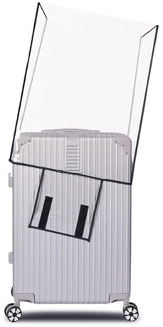 Coprivaligia Trolley, Coperture per Valigie, Protettive per Valigie Trasparente PVC, Antigraffio Custodie per Bagagli Impermeabile, Luggage Cover Anti-Polvere, Riutilizzabile, 1 Pezzo (Bordo Nero 22)