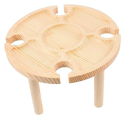 BESTonZON 1stück Outdoor Weintisch Aus Holz Tragbarer Snacktisch Für Strandpartys Klappbarer Tisch Für Camping Und Picknicks Stabil Leicht Zu Transportieren Für Weinliebhaber Und