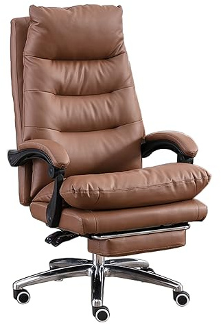 Moderner Gaming Stuhl mit Fußstütze Hoher Rückenlehne, Höhenverstellbar Chefsessel Bürostuhl Ergonomischer Schreibtischstuhl, Drehstuhl mit Rollen und Armlehnen, Relaxsessel mit Liegefunktion Drehbar
